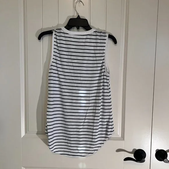 Sonoma White and Blue Striped Henley Tank - Picture 3 of 3